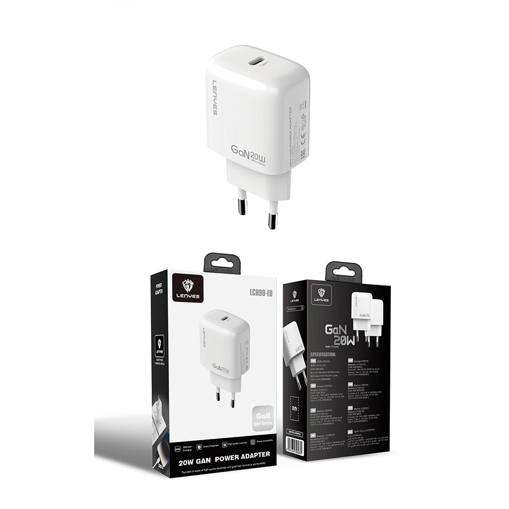 Lenyes LCH90 Type-C GaN Teknolojili PD Hızlı Şarj Özellikli Şarj Başlığı 20W Lenyes LCH90 Type-C GaN Teknolojili PD Hızlı Şarj Özellikli Şarj Başlığı 20W